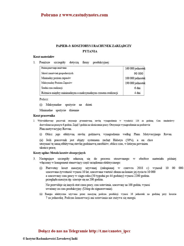 CA Inter Costing RTP Nov23 Castudynotes Com | PDF