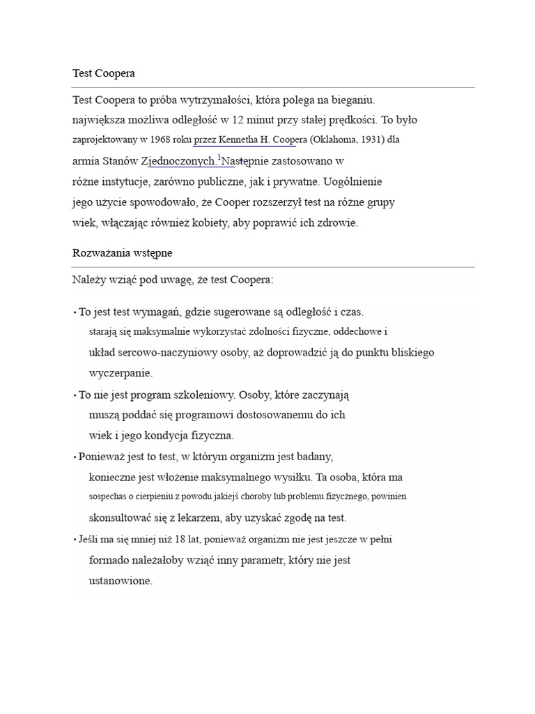 Test Coopera | PDF