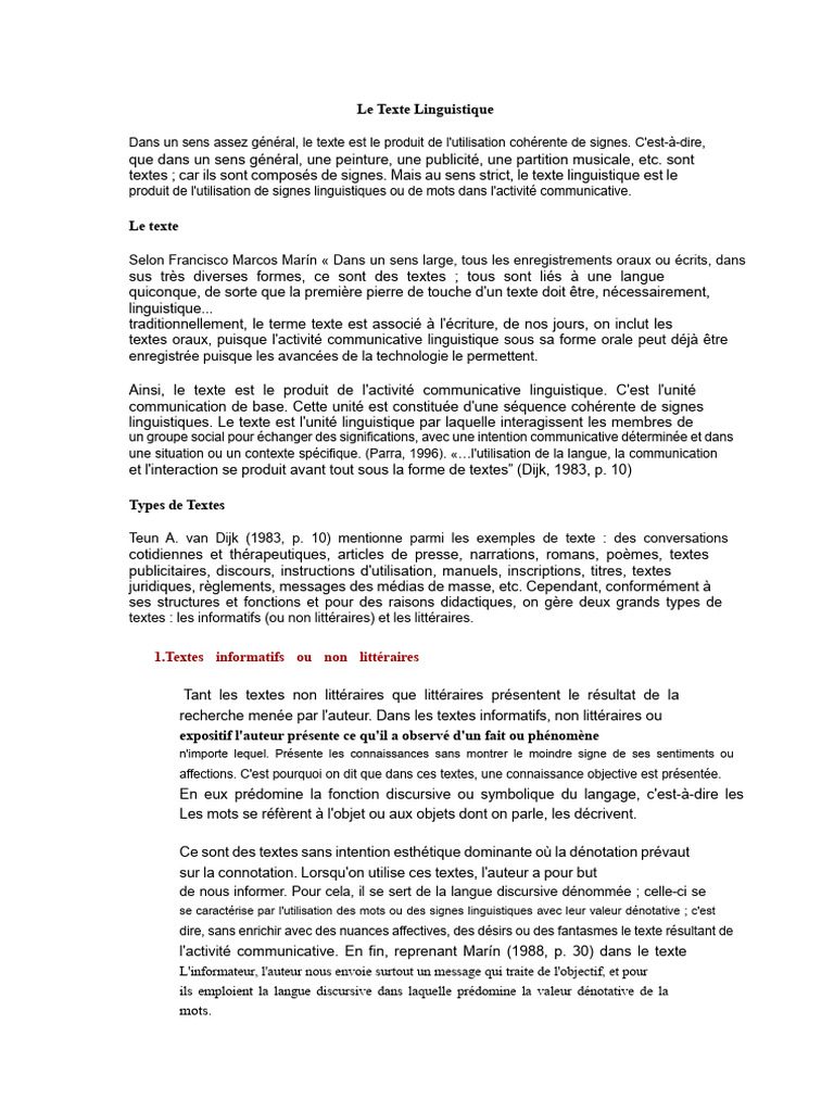 Types de textes linguistiques expliqués | PDF | Science | Linguistique