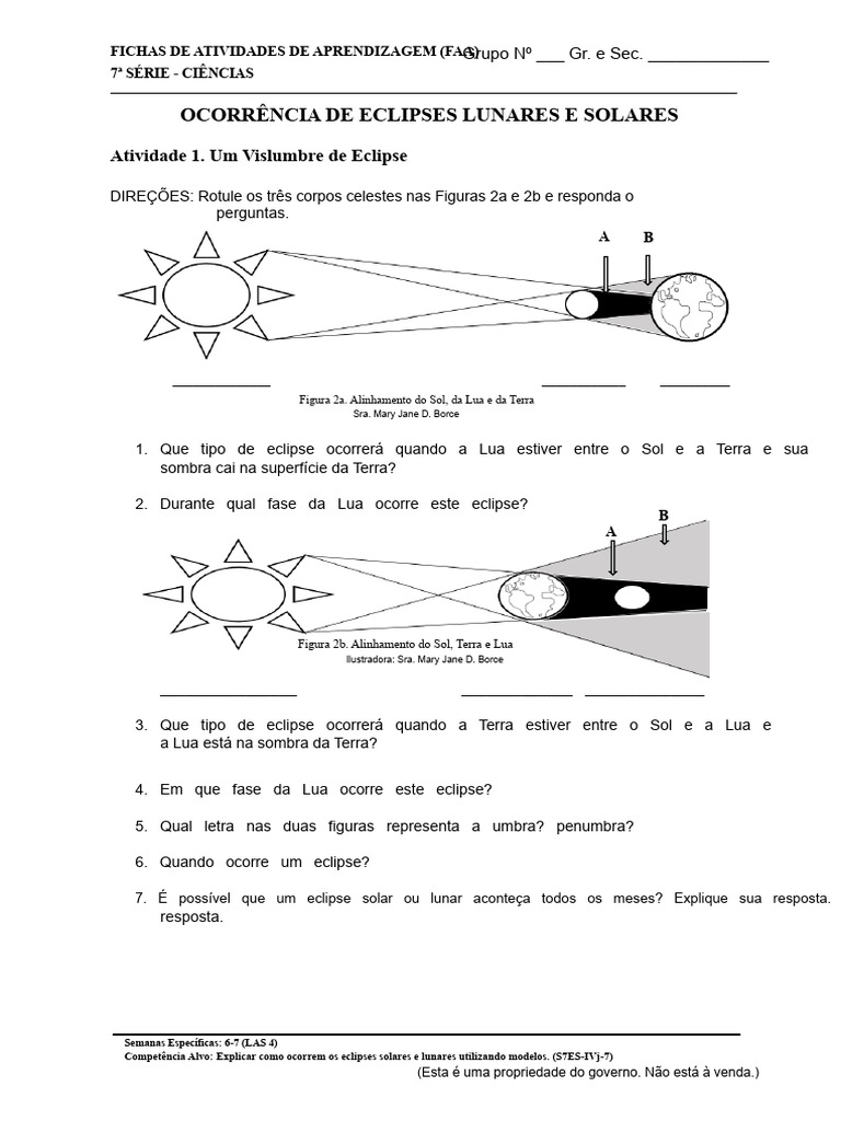 Q4 Ciência7 LAS2 Eclipse | PDF | Eclipse | Lua