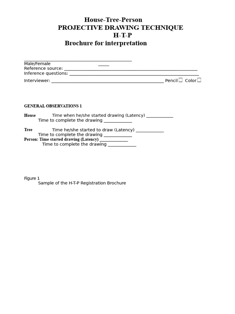 Brochure For The Tree House Person HTP Interpretation | PDF