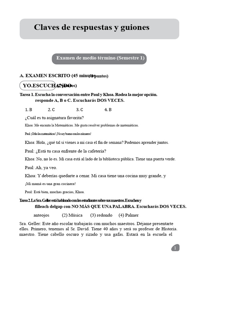 Claves y guiones para examen de medio término | PDF