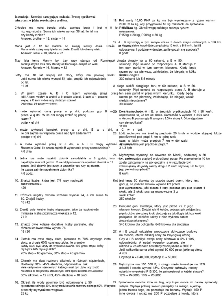 Problemy Algebraiczne | PDF