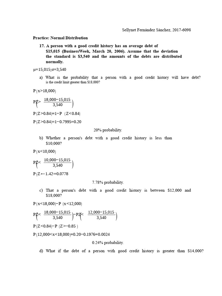 Practice (Normal Distribution) | PDF