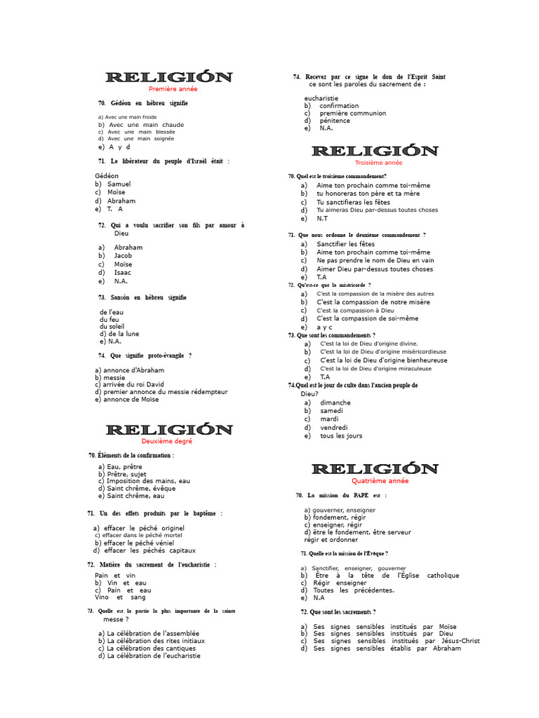 Questions sur les sacrements et la foi | PDF | Sacrement | Ordination