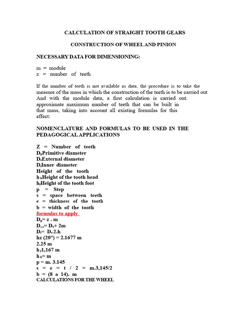 Gear Calculation and Manufacturing Guide | PDF | Gear | Machining