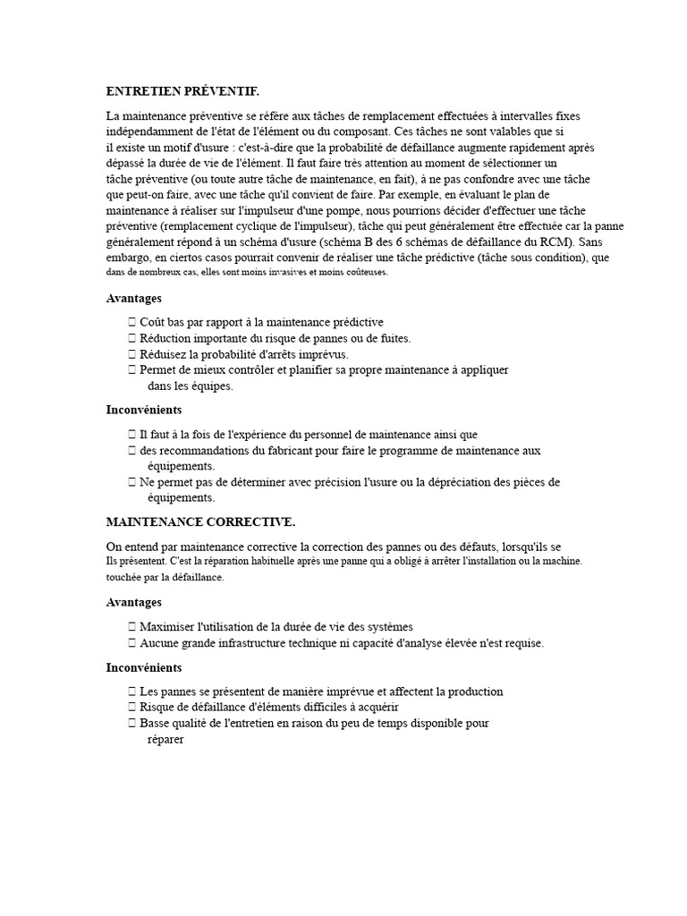 Maintenance Préventive et Corrective | PDF | Planification
