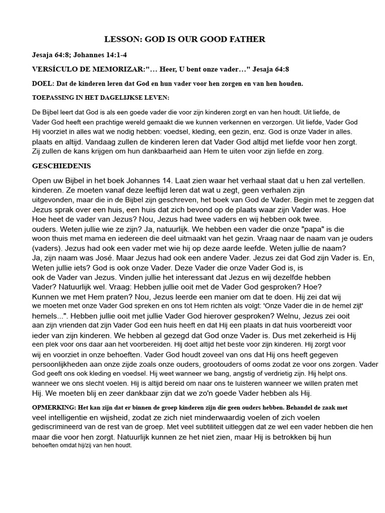God Is Onze Goede Vader | PDF