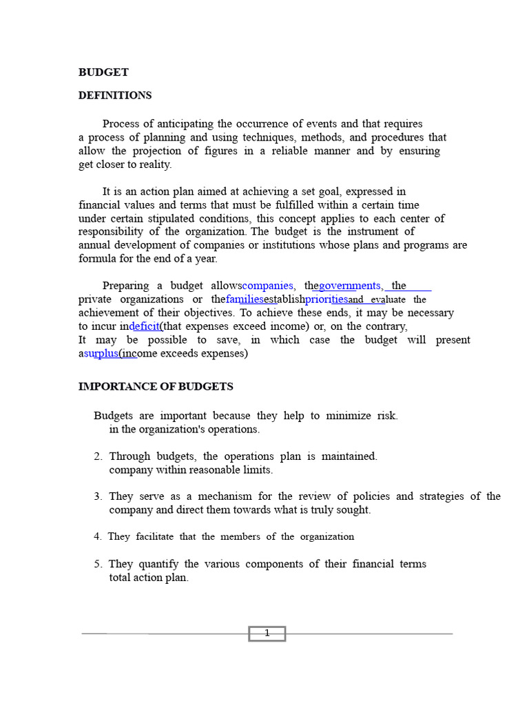 Understanding Budgeting: Importance & Types | PDF | Budget | Government ...
