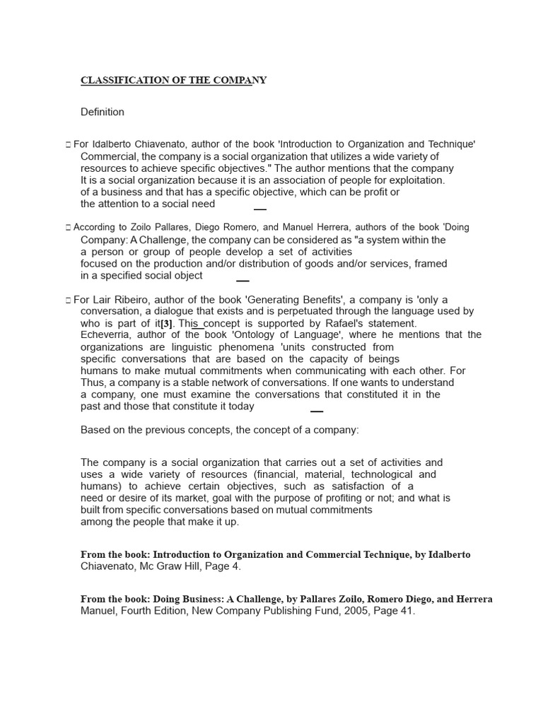 Company Classification Overview | PDF | Capital (Economics) | Goods