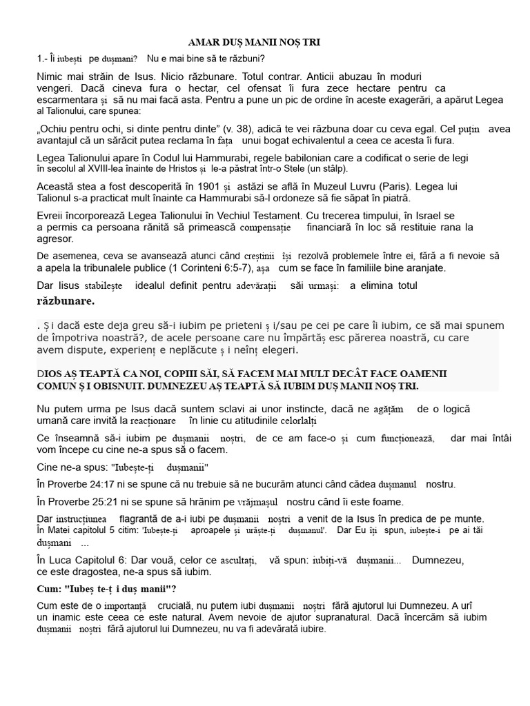 A Iubi Pe Dușmanii Noștri | PDF