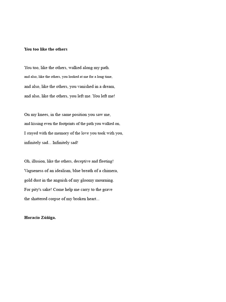 Zúñiga, Horacio - Poems | PDF