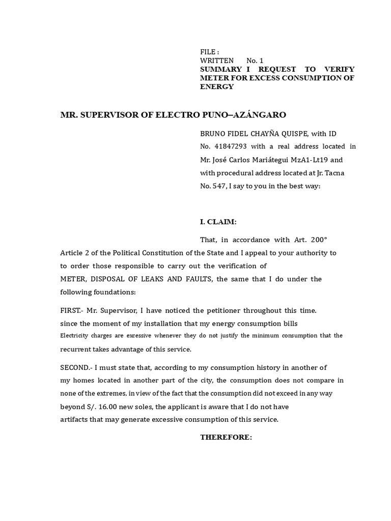 Meter Verification Request for Energy Bill | PDF | Government | Justice