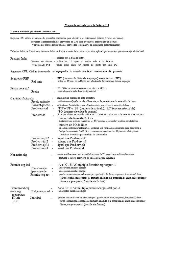 Mapeo de Factura 810 para IDoc EDI | PDF | Factura | Informática