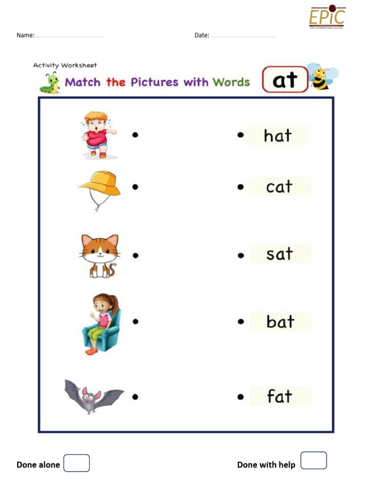 Wednesday Read and Match Homework | PDF