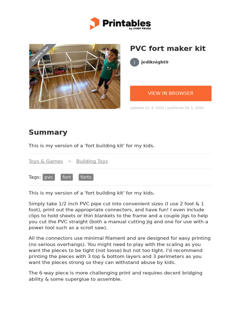 PVC Fort Maker Kit | PDF