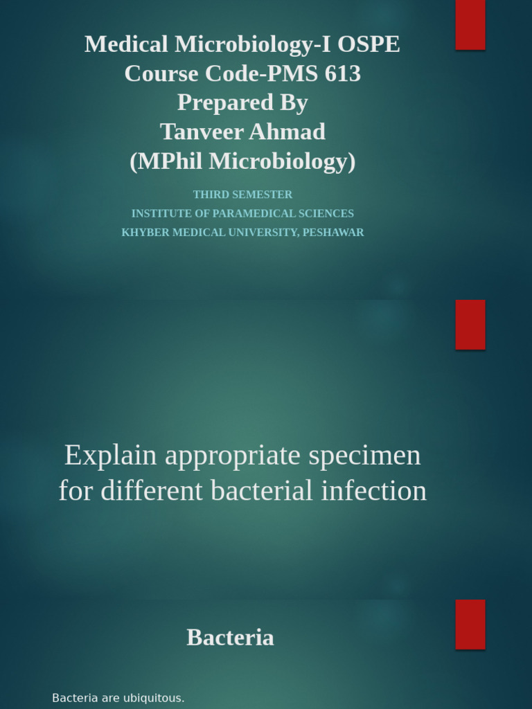 Medical Microbiology OSPE: Specimen Collection | PDF | Medicine ...