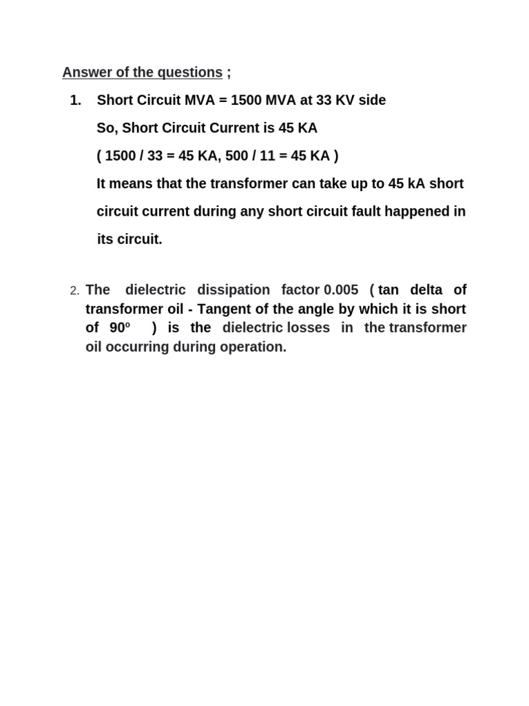 Answer of The Questions - Transformer | PDF