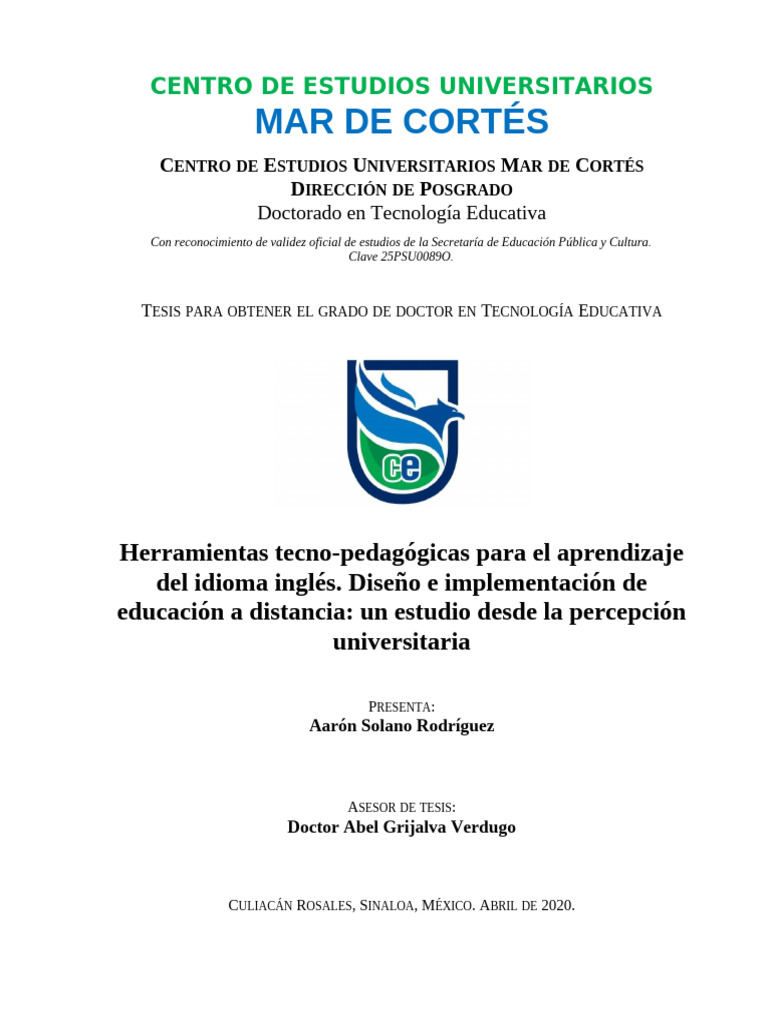 Tesis Final Aaron Solano - Revisión - Abb | PDF | Aprendizaje | Enseñando