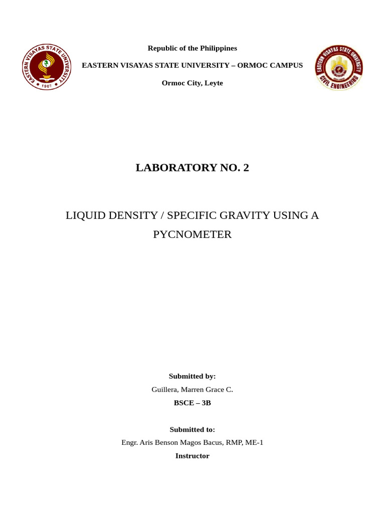Lab 2 | PDF | Density | Liquids