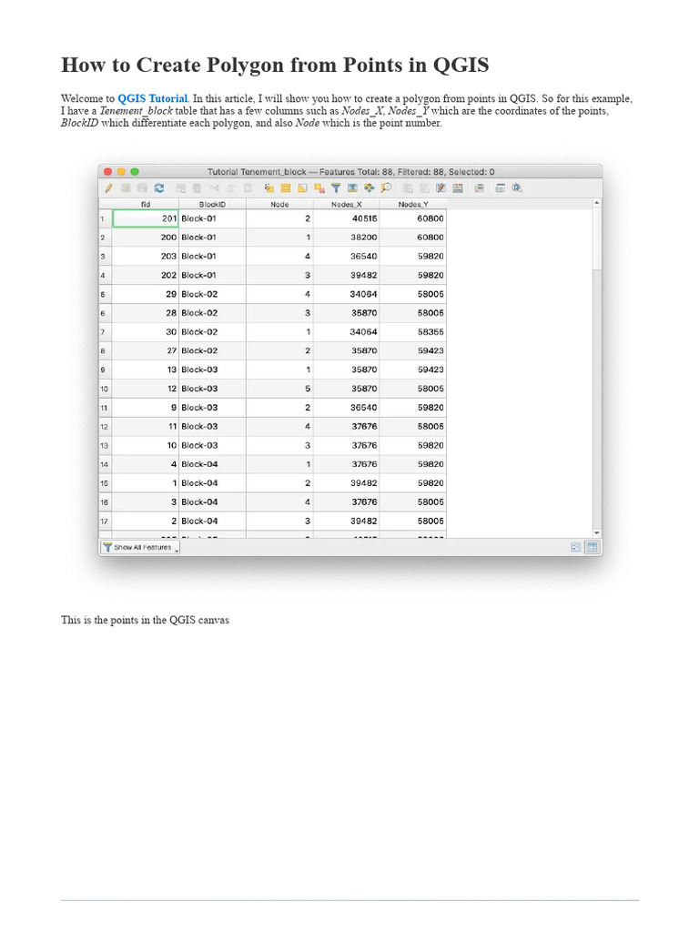 Create Polygons from Points in QGIS | PDF