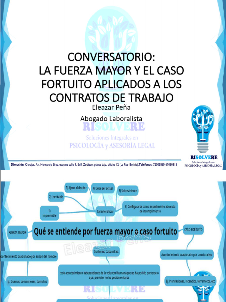Conversatorio La Fuerza Mayor y El Caso Fortuito en Los Contratos de ...
