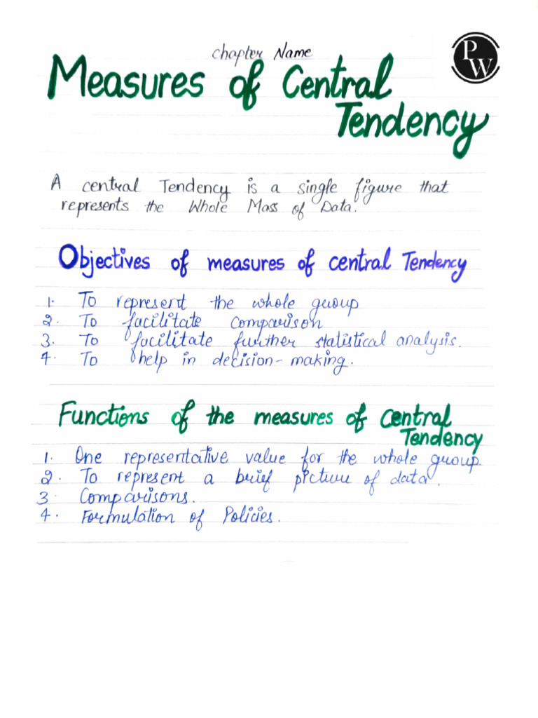 68b5c39780446fbe17c3c763 - ## - Handwritten Notes - Measures of Central ...