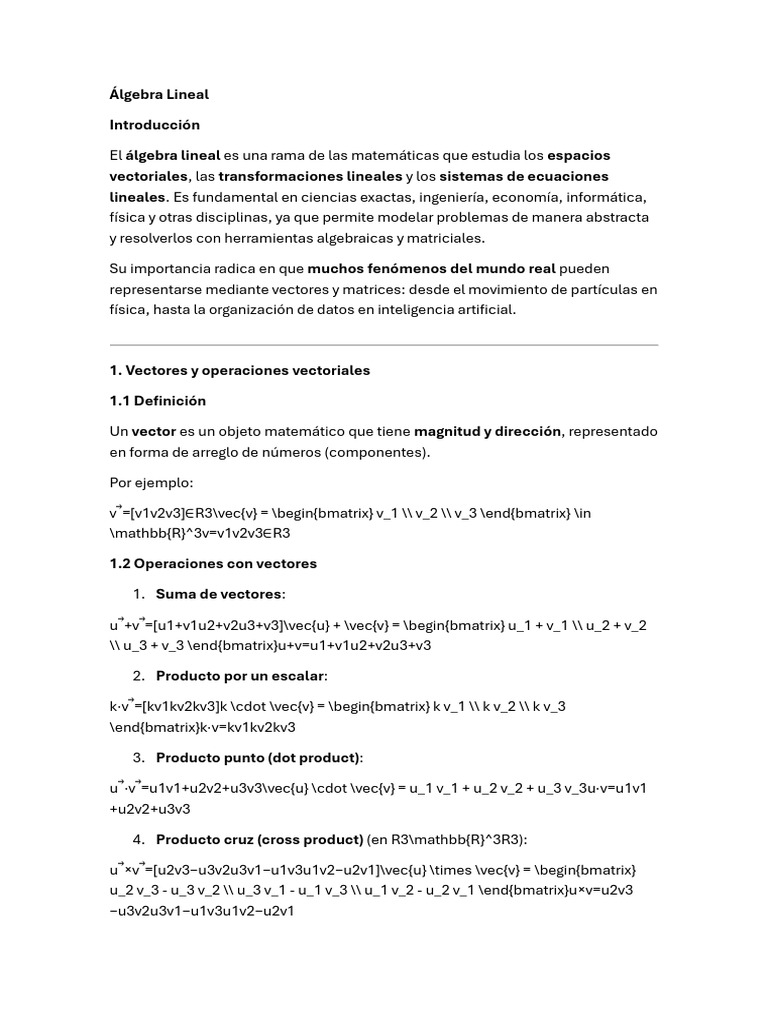 Fundamentos del Álgebra Lineal | PDF | Álgebra lineal | Espacio vectorial