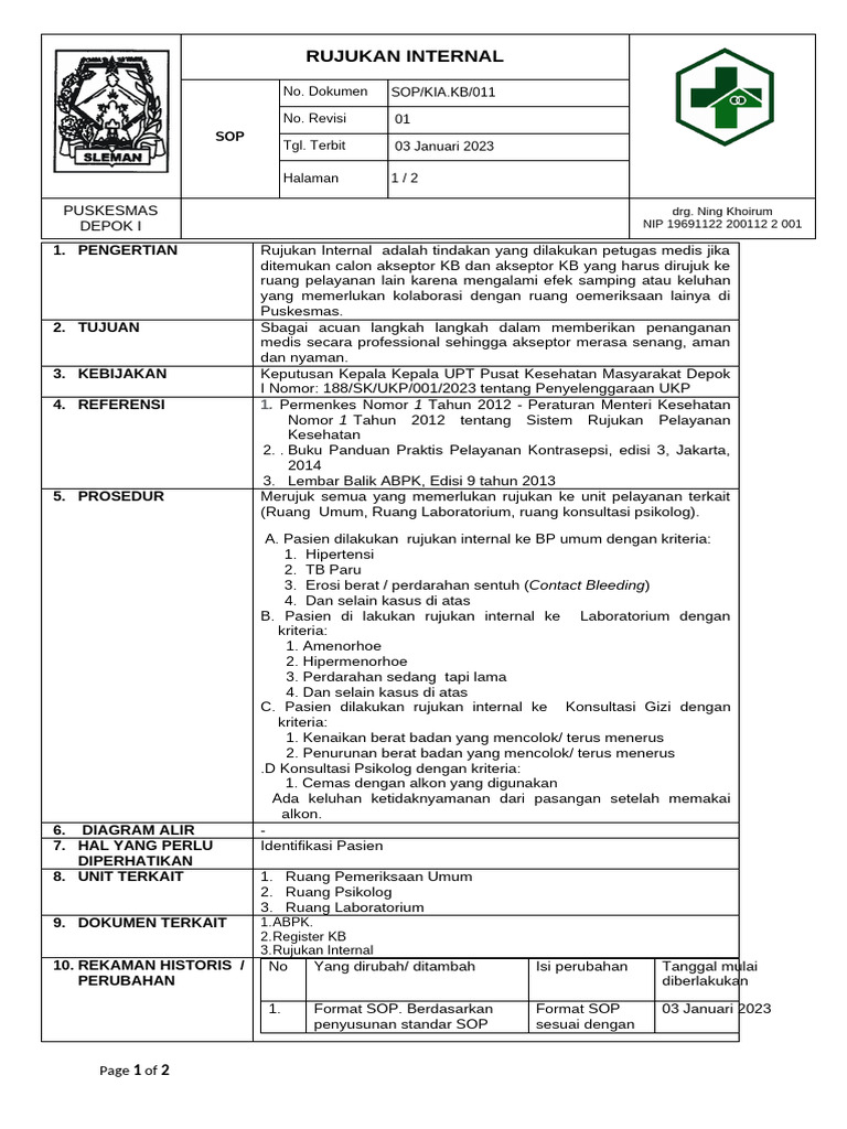 Sop Rujukan Internal | PDF