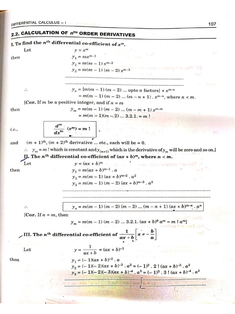 NTH Order Derivatives | PDF