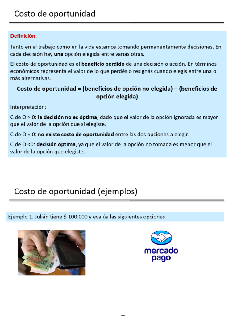 Entendiendo el Costo de Oportunidad | PDF | Costo de oportunidad ...