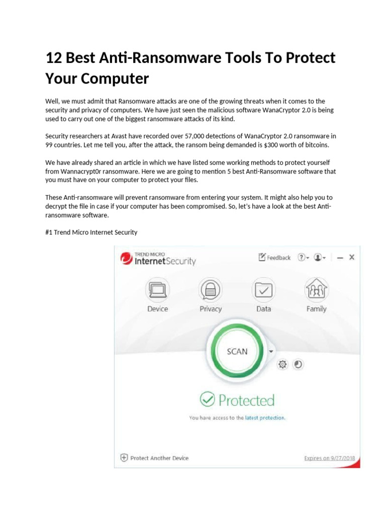 12 Best Anti-Ransomware Tools To Protect Your Computer | PDF ...