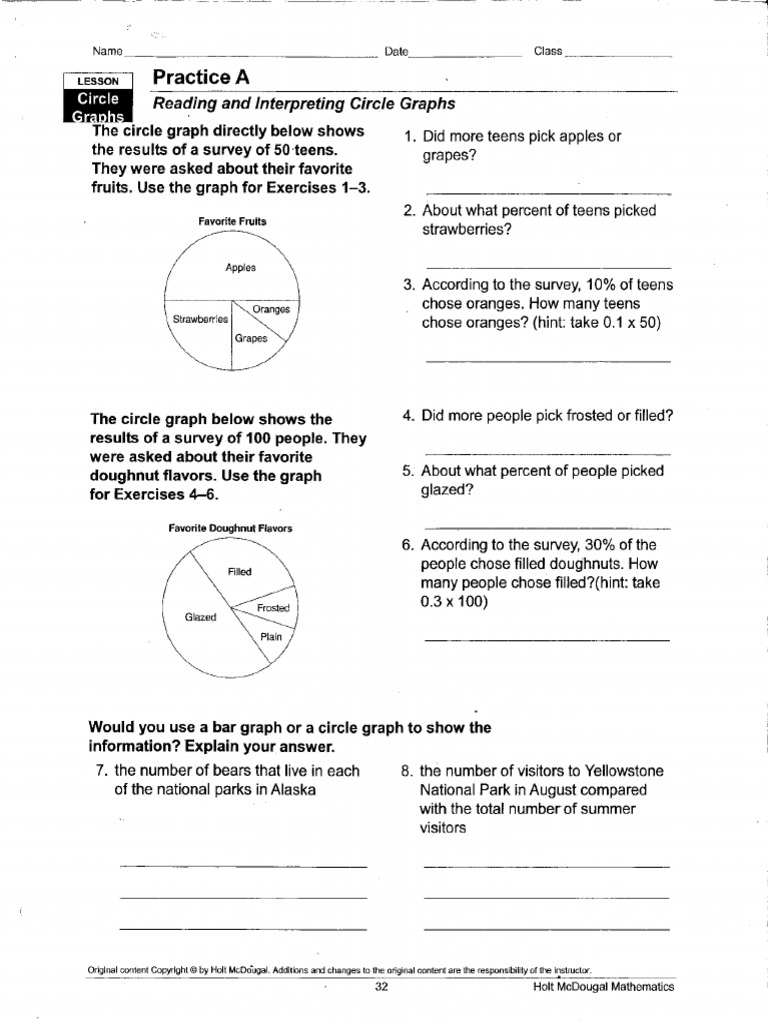 Circle Graph WS | PDF