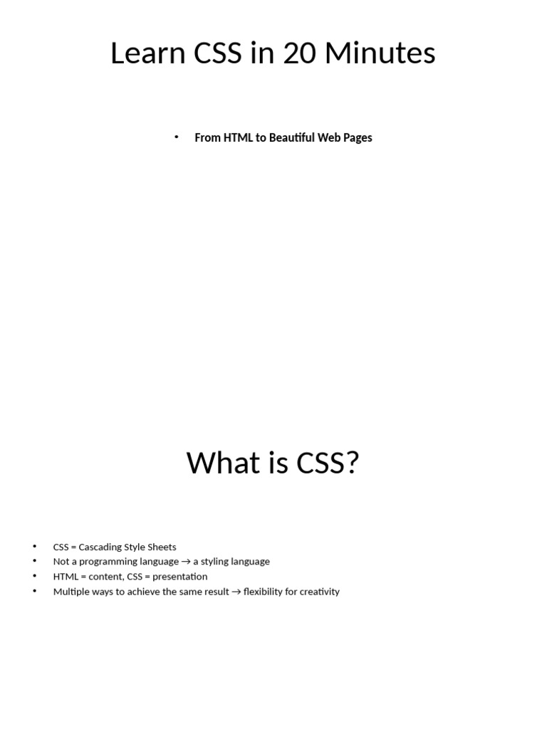 Learn CSS in 20 Minutes | PDF