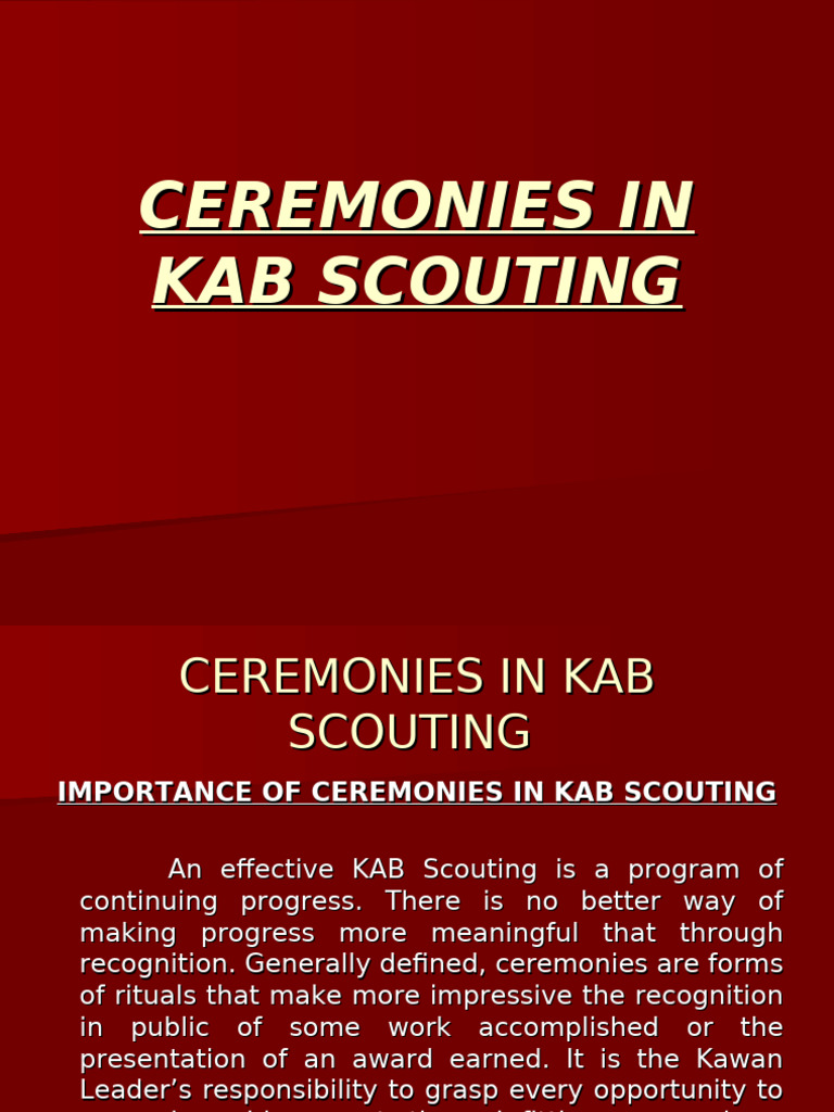 Ceremonies in Kab Scouting | PDF