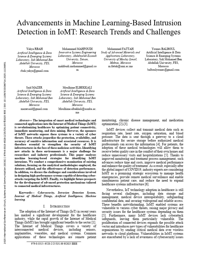 Deep Learning for IoMT Attack Detection | PDF | Internet Of Things ...