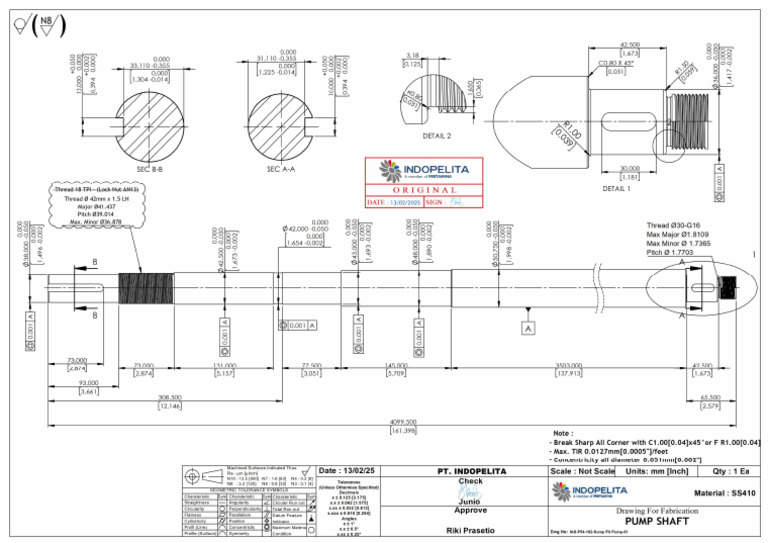 Drawing Shaft P54-102B UTL | PDF