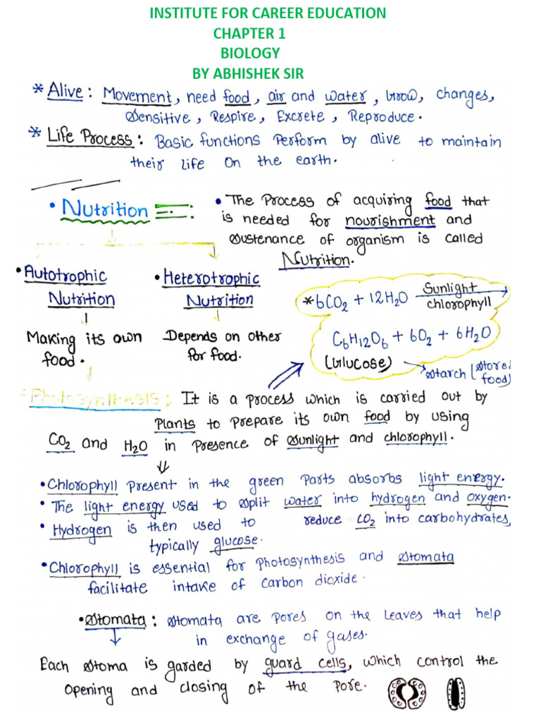 Biology (New) Chapter 2 Notes | PDF