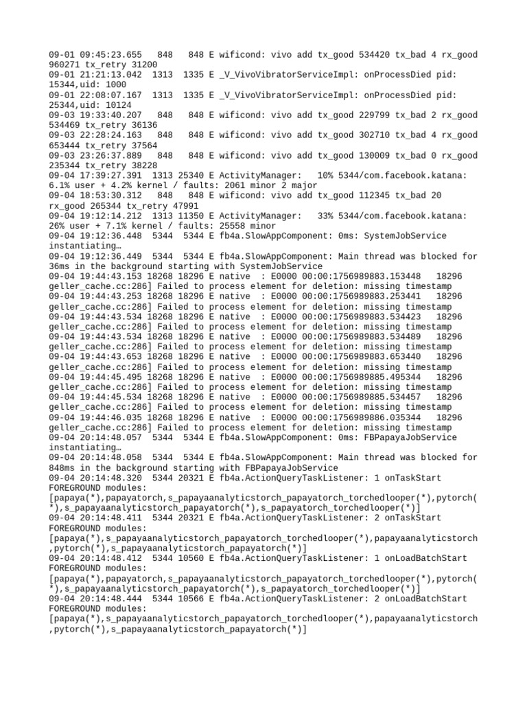 Vivo Device Error Logs Analysis | PDF | Computer Engineering | Software ...