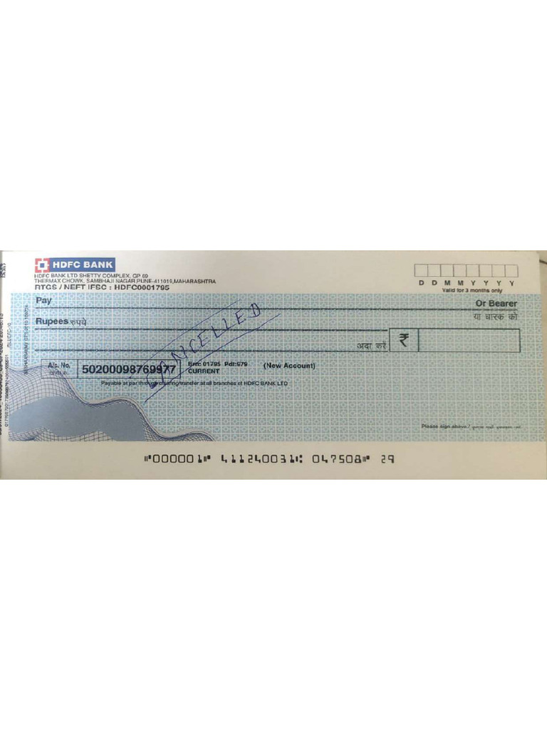 Cancelled Cheque | PDF