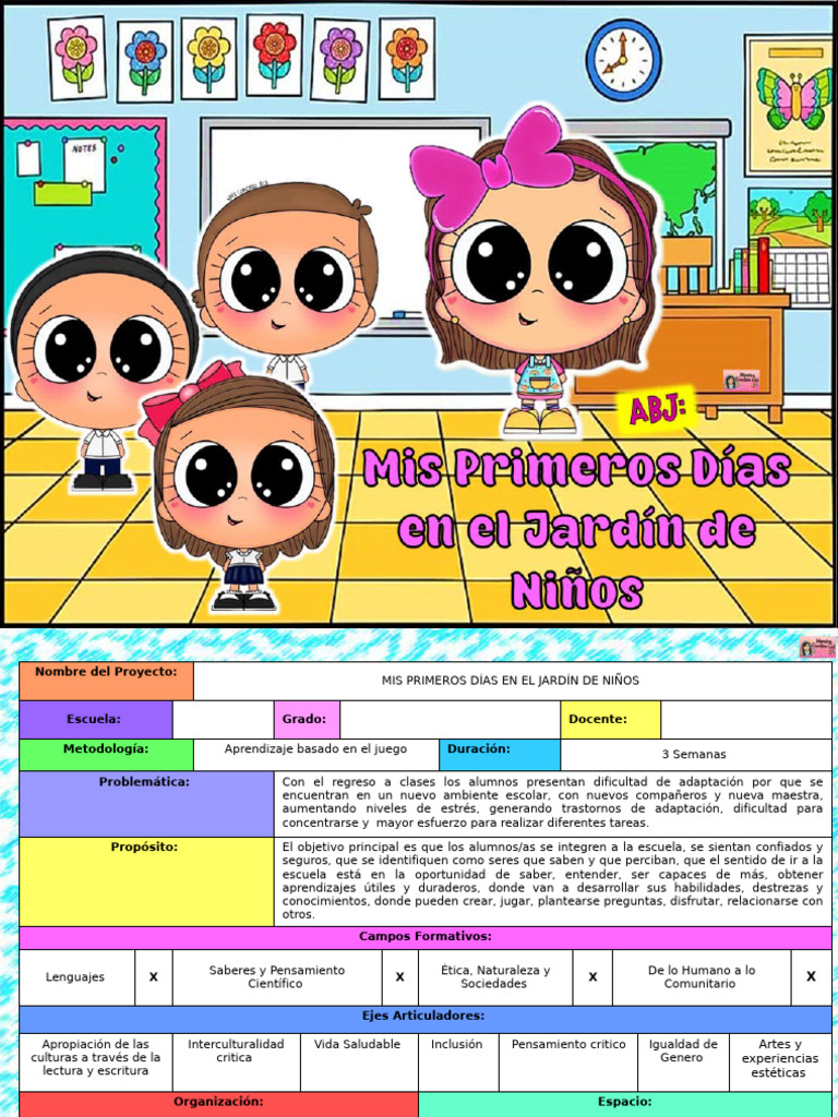 Proyecto Abj - Mis Primeros Dias en El Jardin de Niños | PDF ...