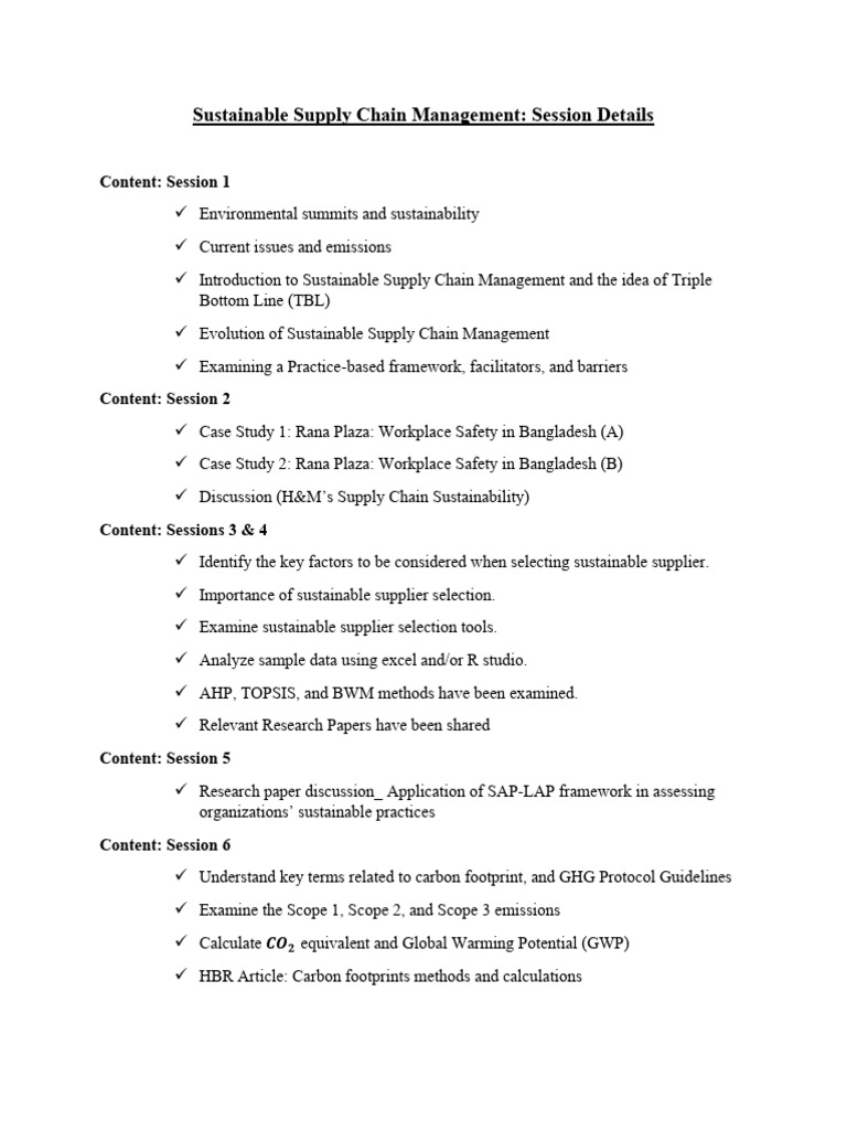 Sustainable Supply Chain Management Overview | PDF | Sustainability ...