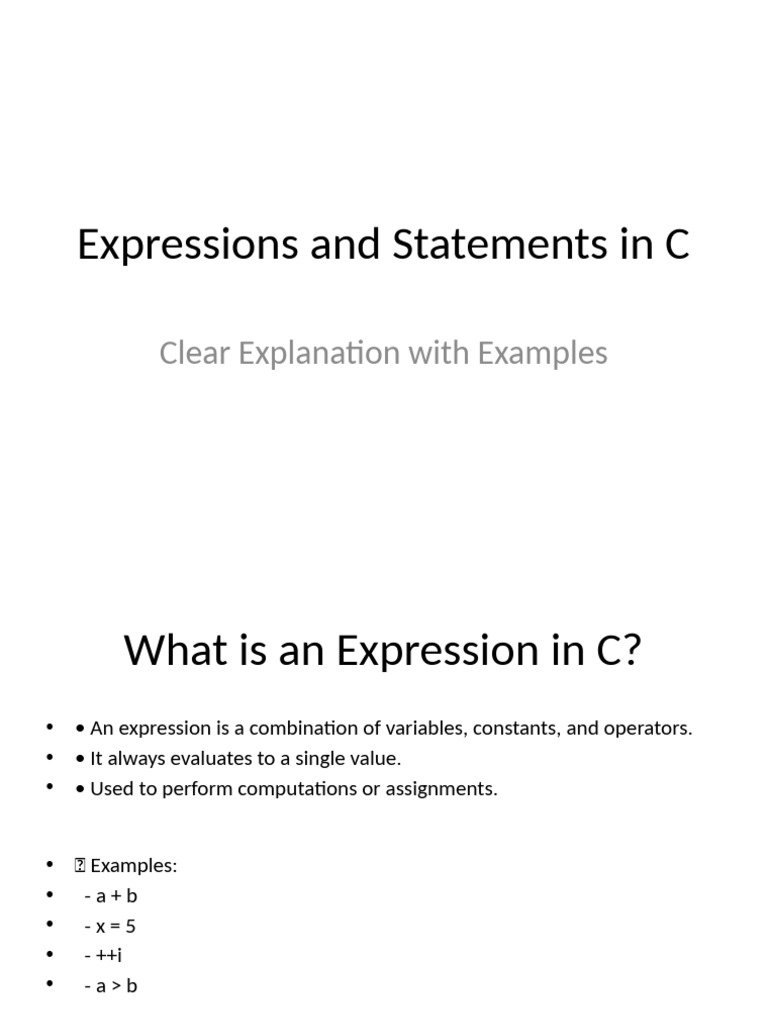 C Expressions and Statements Clearly | PDF