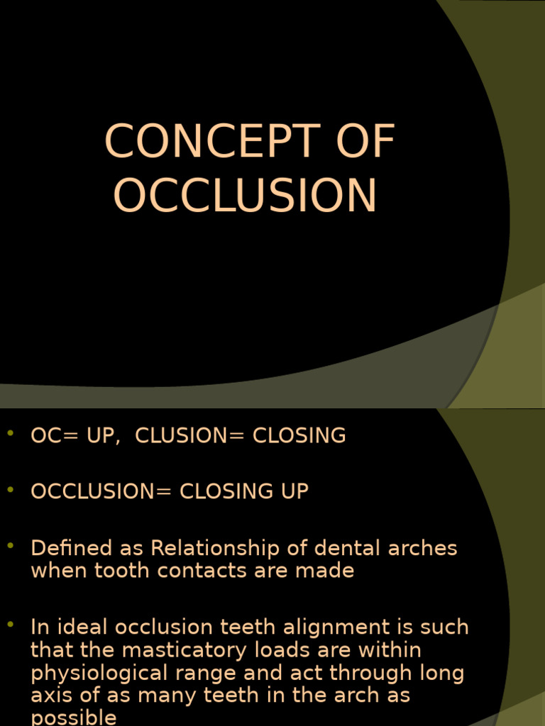 Understanding Dental Occlusion Concepts | PDF | Tooth | Mouth