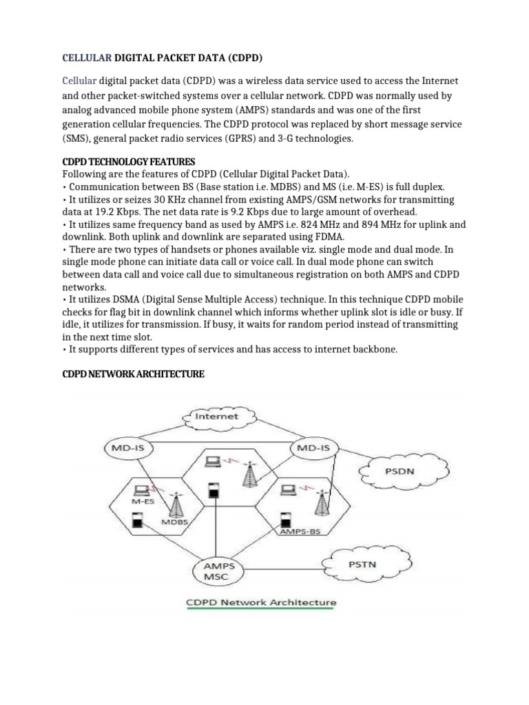 CDPD and Mobitex Network Architectures | PDF | Orthogonal Frequency ...