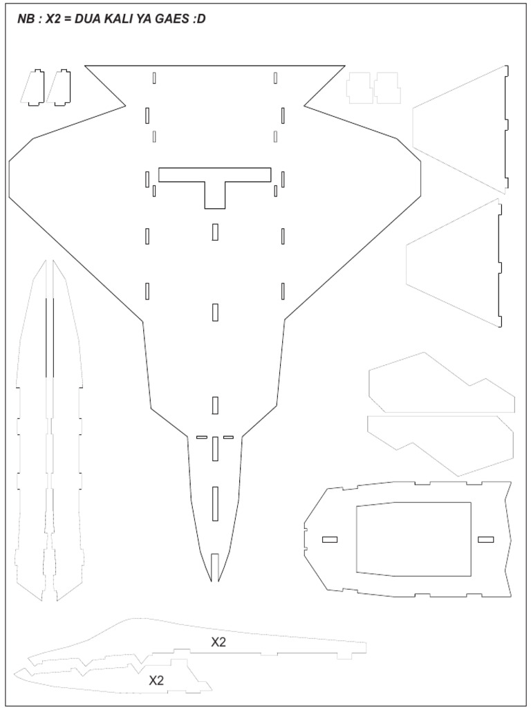 Pola Pesawat Jet RC f22 Raptor | PDF