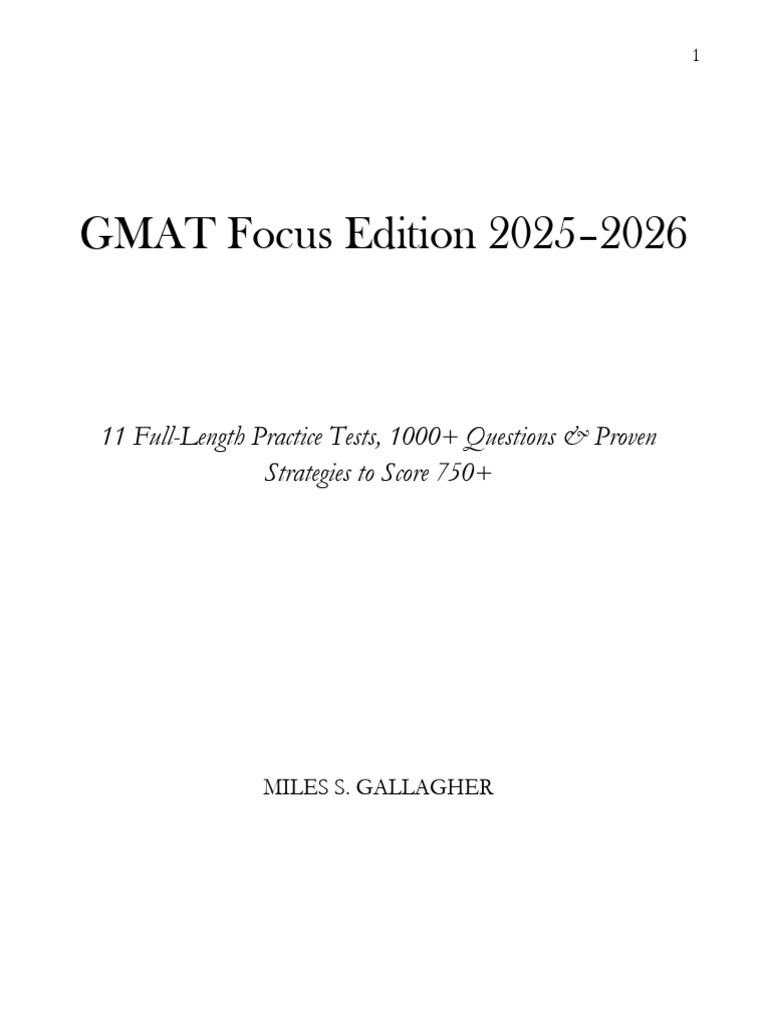GMAT Focus Edition 2025-2026 Guide | PDF | Graduate Management
