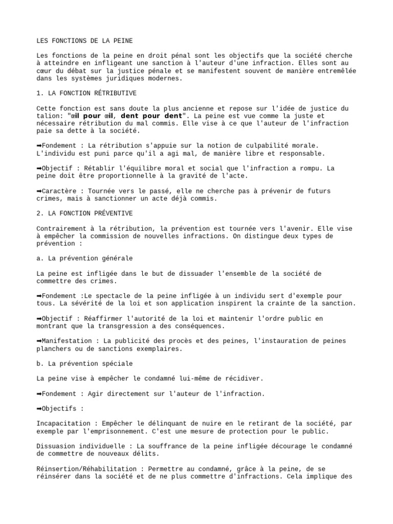 Fonctions de la peine en droit pénal | PDF | Crimes | Crime et violence