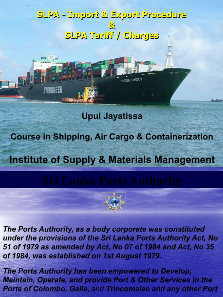 SLPA Import & Export Procedures Guide | PDF | Cargo | Port