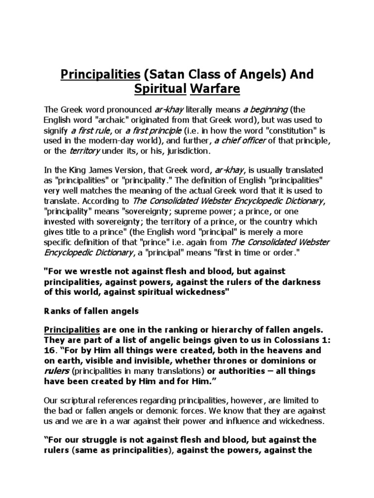 Principalities and Spiritual Warfare | PDF | Satan | Lucifer
